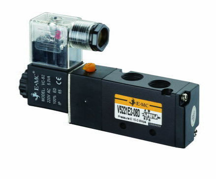 5/2 ventil, 220VAC, tělo 1/4", 1 cívka