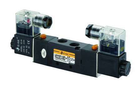 5/2 ventil, 220 VAC, tělo 1/4", 2 cívky