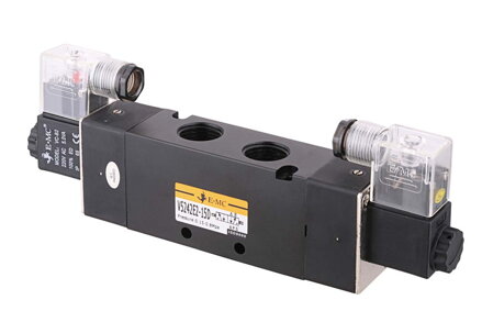 5/2 ventil, 220VAC, tělo 1/2", 2 cívky